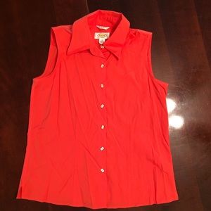 Talbots Sleeveless Buttoned Blouse